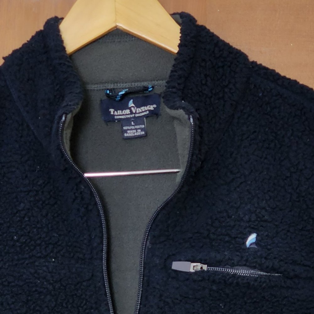 TAILOR VINTAGE Retro Pile Fleece Vest size Large